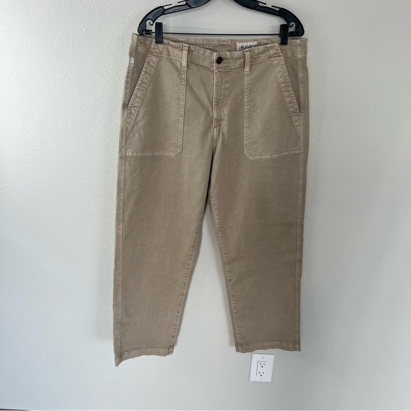 AG Analeigh High Rise Straight Crop Jeans Sulphur Desert Taupe Casual Women 32 - Picture 3 of 13